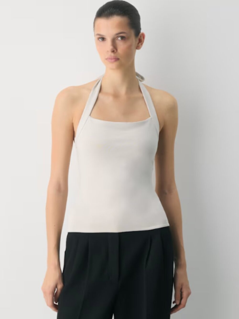 Aritzia Original Contour Optimum Second-Skin Halter Top - Beige/Taupe- NWT Small
